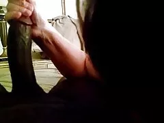 Chupando polla negra